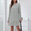 Women's Round Neck Casual Button Loose Long Sleeve Dresses