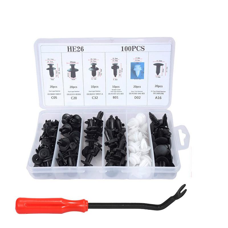 100-Pack Car Door & Fender Clips, Universal Fit for Interior & Trunk Panels