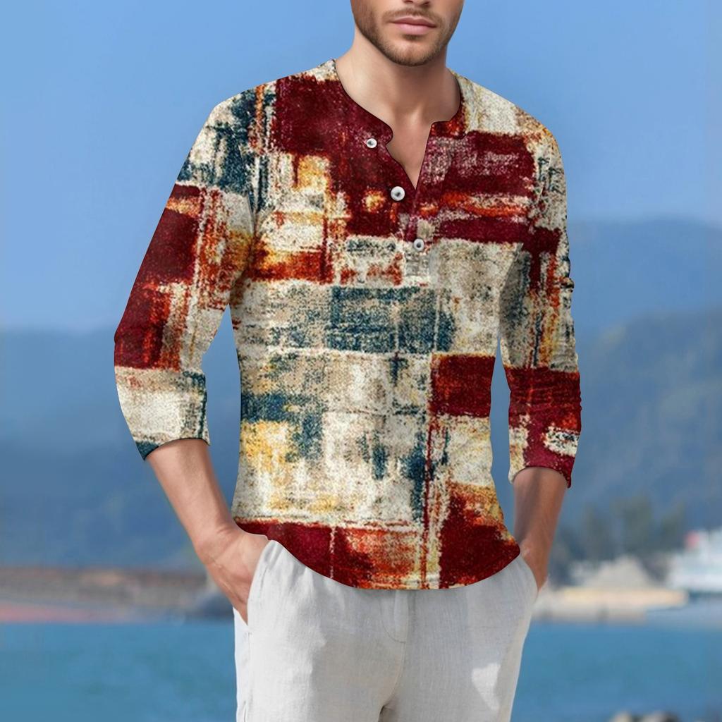 Мужская футболка уличная повседневная мода с длинными рукавами