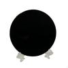 Black Obsidian Disc Circle Flat Stand Round Plate Pocket Mirror Decora