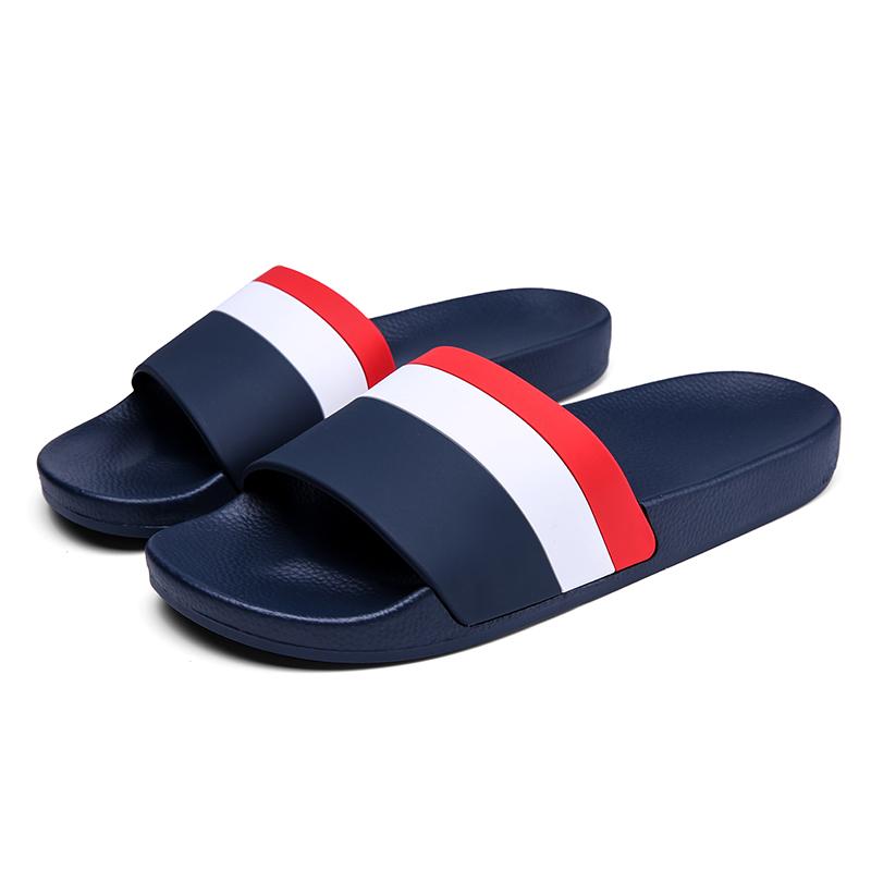 Men Striped Sandals Soft Comfortable Non-Slip Slippers Indoor Outdoor Women Beach Shoes Quick-Dry EVA Platform Light