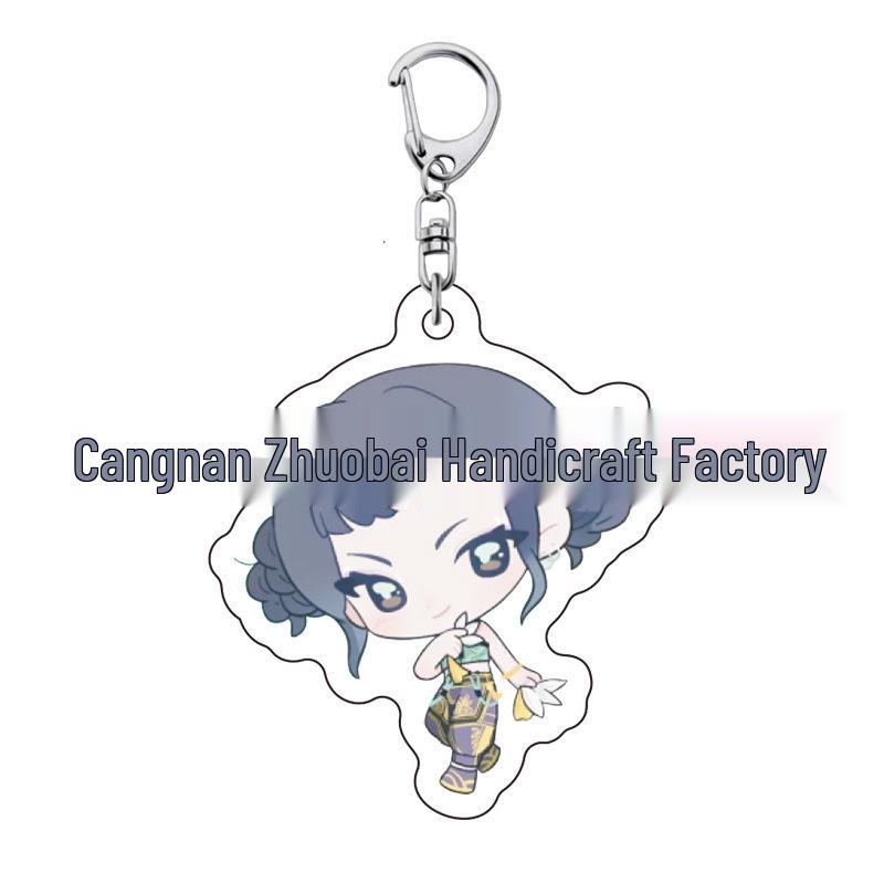 K-pop Брелок для ключей с женской группой «Охотники на демонов»: Милый акриловый брелок для школьной сумки Lumi, Zoe, Mira & Qin Yu