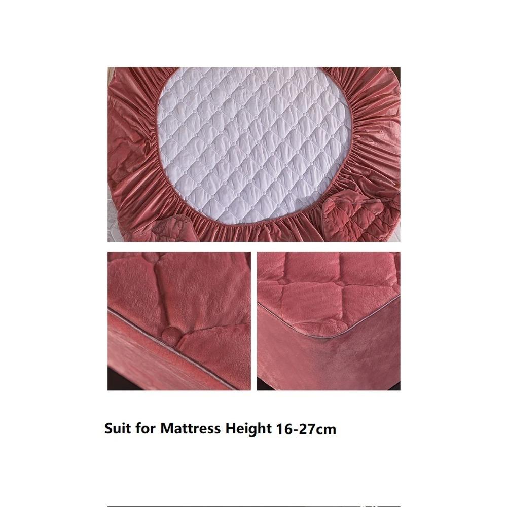 Плюшевый утолщенный стеганый наматрасник, теплый мягкий кристаллический бархатный стеганый матрас King Queen, простыня, не включая наволочку