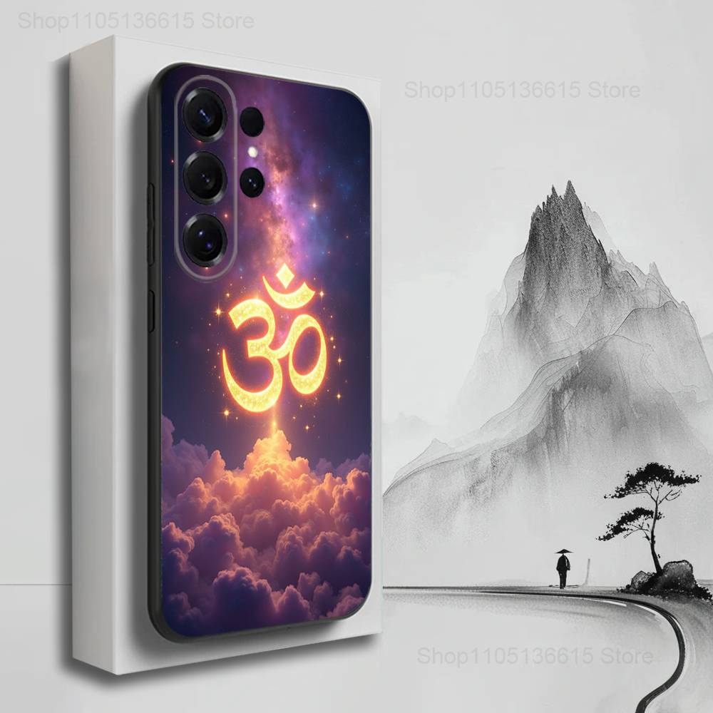 Sports Aum O-Om Yoga Indian Case For Samsung S22,S25,S20,S10,Plus,Ultra,S24,S23,FE,S21,S9,Lite,Soft Silicone Black