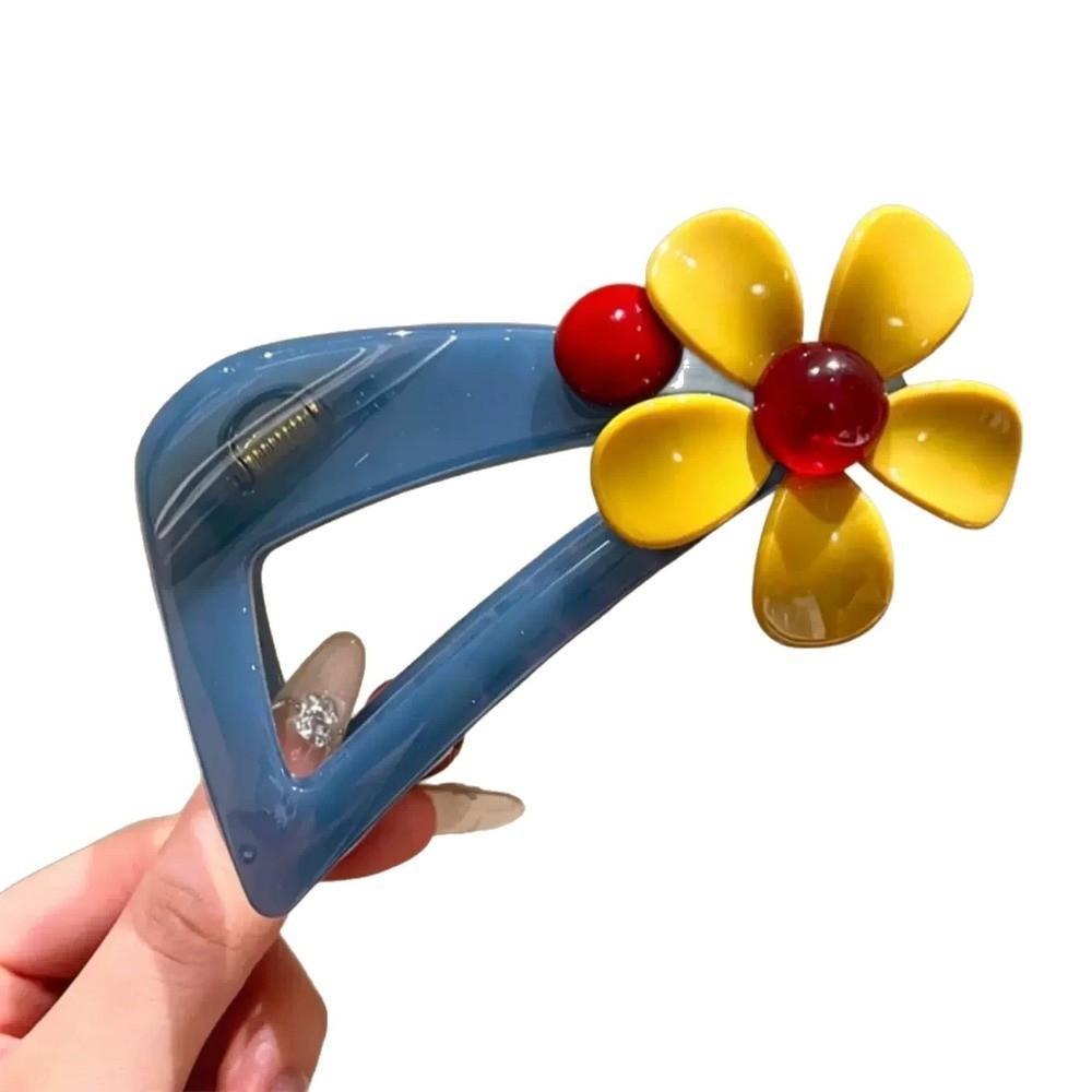 Contrast Tone Triangle Hair Clip Versatile Style Updo Hair Accessories Hollow Hair Clip Daily Wear