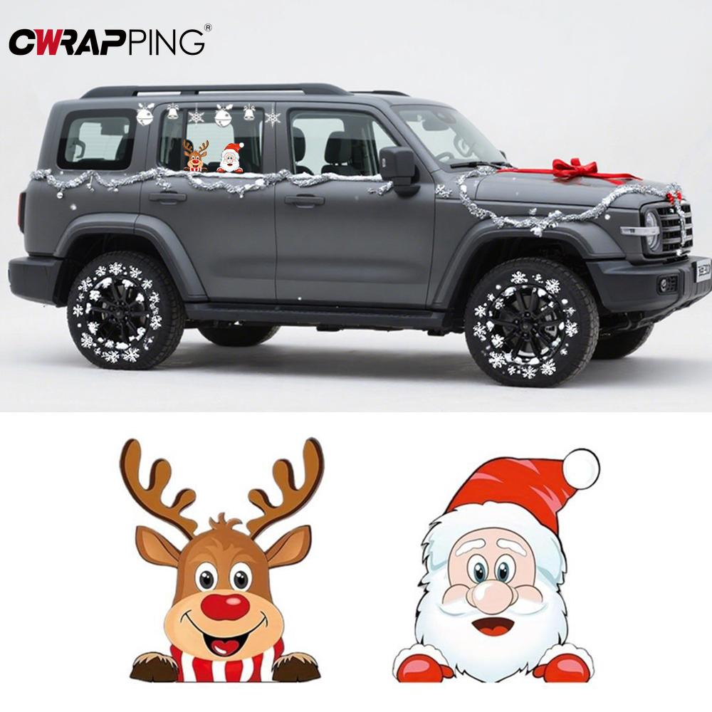 Рождественская наклейка из винила с оленем для мотоцикла, Аксессуары для мотоцикла, Наклейки для автомобиля и мотоцикла, Наклейки для электросамоката