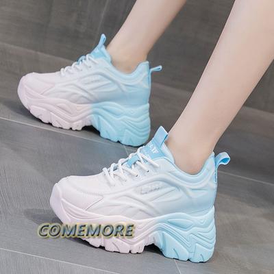 Женские разноцветные массивные кроссовки 2024 года, осенняя дышащая сетчатая платформа, спортивная обувь, женская повседневная обувь на толстой подошве со шнуровкой, Mujer