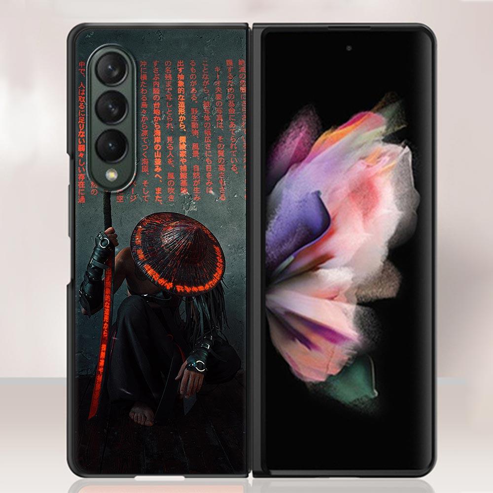 Zfold4 Art Японский самурайский чехол для Samsung Galaxy Z Fold3 5G Жесткий тонкий чехол Ультратонкий чехол для телефона Galaxy Z Fold 3