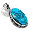 Подвеска ручной работы из стерлингового серебра 925 пробы с натуральной тибетской бирюзой 2,21 дюйма e7w69