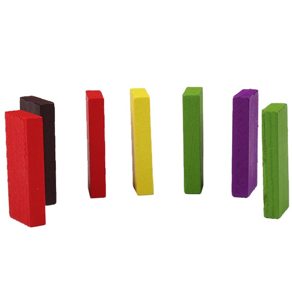 100Pcs Domino Wooden Tower Building Blocks Toy Rainbow Color Early Intelligence Education Blocks