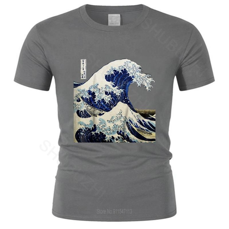 Kanagawa Japanese The Great Wave summer O-neck T Shirt Vintage Graphic shubuzhi brand men cotton t-shirt drop shipping