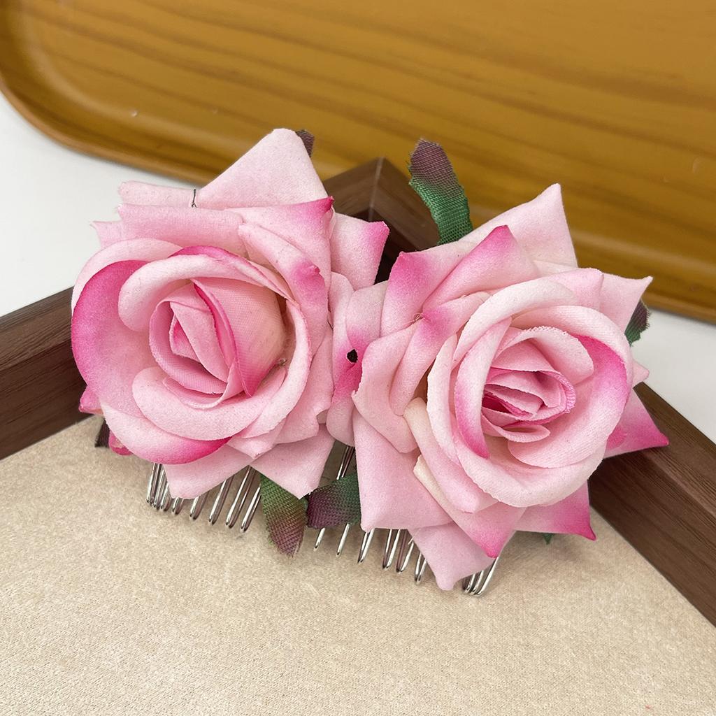 Новая Свадебная Искусственная Роза Цветок Заколка для Волос Бархатная Ткань Гребень для Волос Женские Свадебные Аксессуары для Вечеринки Подружек Невест Заколка для Волос Ювелирные Изделия