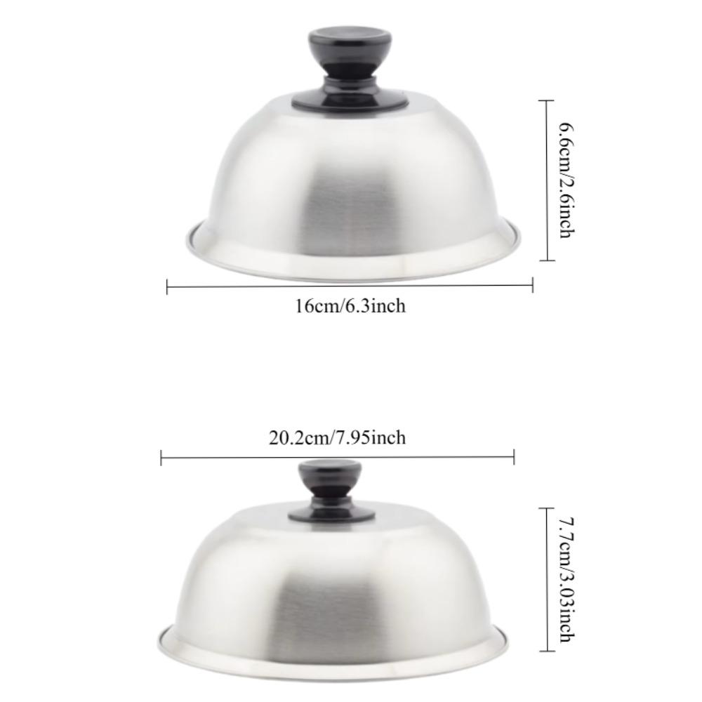 1 шт. Сковорода из нержавеющей стали Куполообразная крышка Плавление сыра Сэндвич Стейк Круглая крышка для накрывания Барбекю Гамбургер Посуда