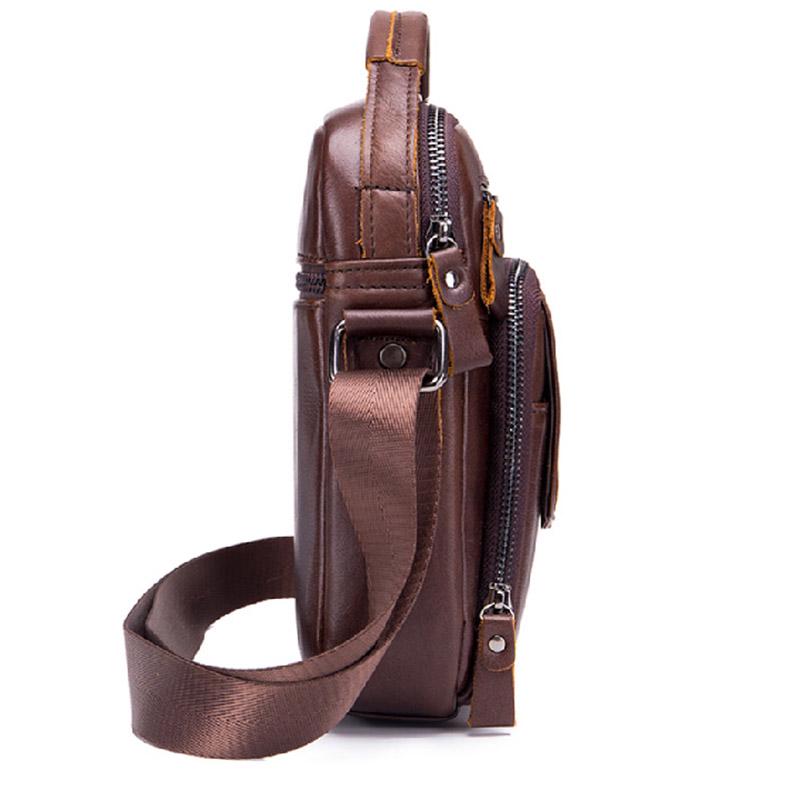 BULLCAPTAIN 100% Genuine Leather Men's Shoulder Bag Messenger Bags Business Men's High Quality Bag