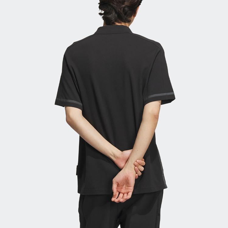 Adidas Wj Mh Polo Solid с логотипом бренда, повседневная спортивная мужская рубашка поло с коротким рукавом, черная IA8105