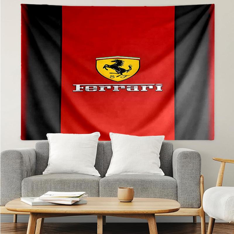 Гобелен с логотипом F-F-Ferrari для спальни, эстетичные гобелены для класса, настенное панно для гостиной, общежития, офиса, идеальный креативный подарок