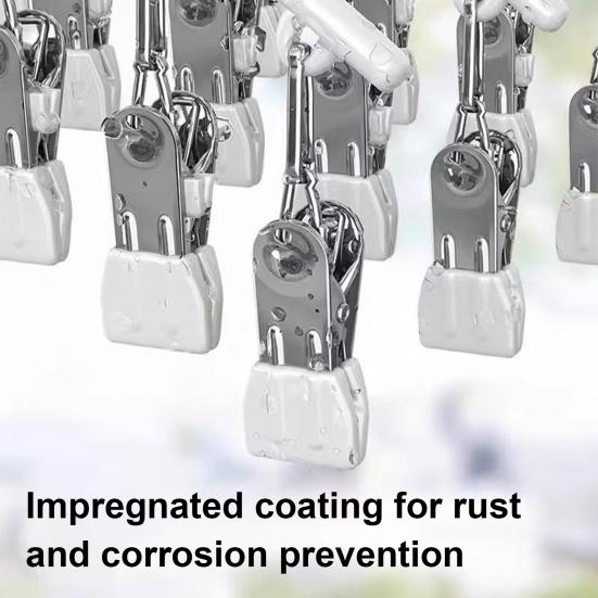 Вешалка для хранения в шкафу с 10 зажимами, большая вместимость, прочная, несущая, ветрозащитная, многофункциональная