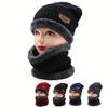 2pcs Children's Woolen Hat & Neck Scarf Set, Boys' And Girls' Fashion Winter Thickened Warm Parent-child Hat For Hat Autumn/Winter