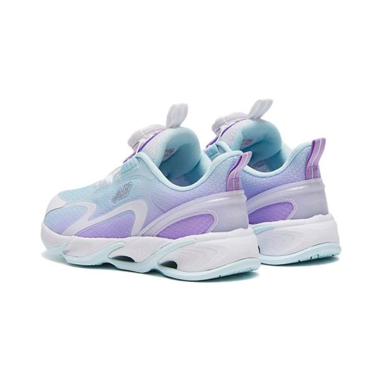 Anta Red Flame Non-Slip Wear-Resistant Breathable Low-Top Running Shoes Kids Sneaker Blue White Purple 322319912H-1