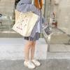 Canvas Cosmetic Storage Organizer Flower Printed Storage Pouch Casual Women's Shopping Bag  Student