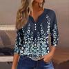 Женские футболки с рукавом 3/4, футболки с графикой, повседневные базовые топы, пуловеры