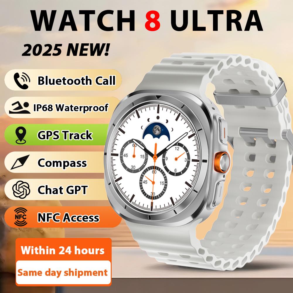 2025 Новые Умные Часы Watch8 Ultra Классические NFC Мониторинг Здоровья Bluetooth Звонки 3ATM Водонепроницаемые HD Умные Часы Для IOS Android