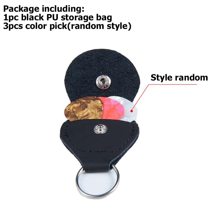 2 Colors Available Foldable Guitar Pick Storage Bag with 3pcs SLL Picks Portable Pick Storage Bag String Instrument Accessories