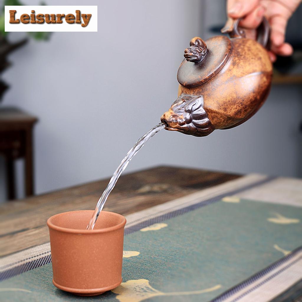 380 мл китайские чайники из фиолетовой глины Исин, чайник ручной работы из даргонской глины, высокотемпературный глиняный чайник, чайный набор «Цзыша», подарки