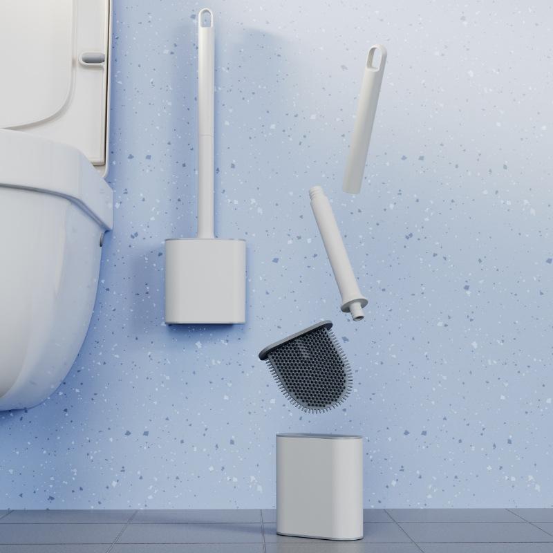 WIKHOSTAR настенная щетка для унитаза, силиконовая плоская насадка для щетки, набор щеток для чистки унитаза, щетка для чистки унитаза, ванная комната