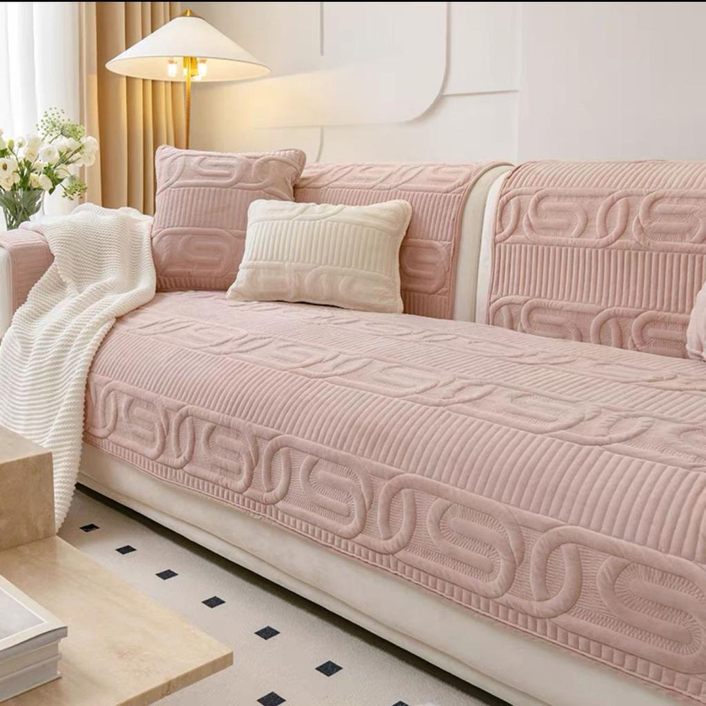 Sofa Cushion, Winter Plush Anti-slip Cushion, Suitable for All Seasons, New Seat Cushion, Leather Sofa Cover Cover Cloth