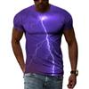 Summer Natural Landscape Lightning Graphic T Shirts Men 3D Fashion Casual Personality Printing Tees Hip Hop Harajuku O-neck Tops