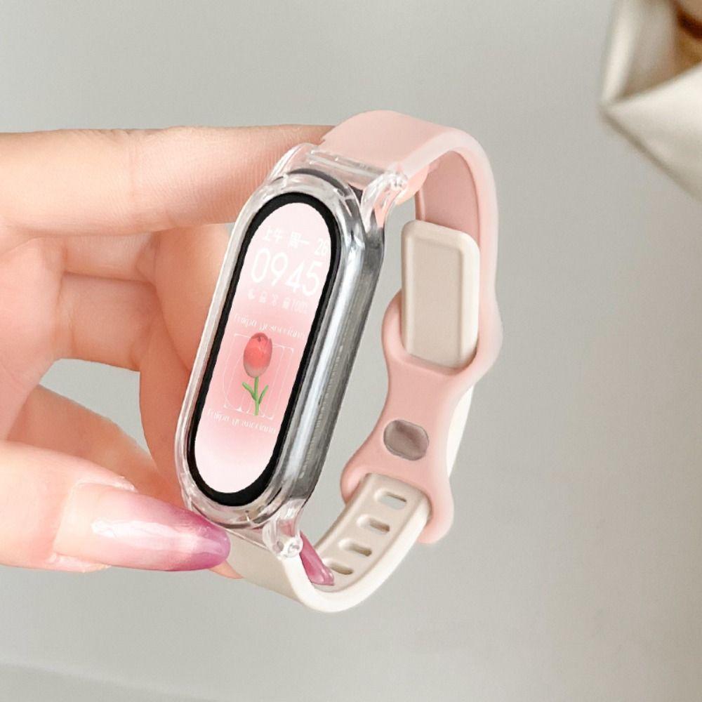 Мягкий ремешок из ТПУ с пуговицами, новый сменный ремешок для Xiaomi Mi Band 8 Summer