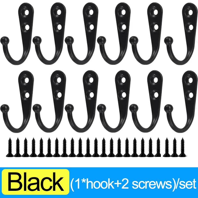 50/1 шт. крючки из сплава с винтами настенные вешалки для полотенец пальто сумки крышки крючки для кухни ванной комнаты держатели для хранения вещей
