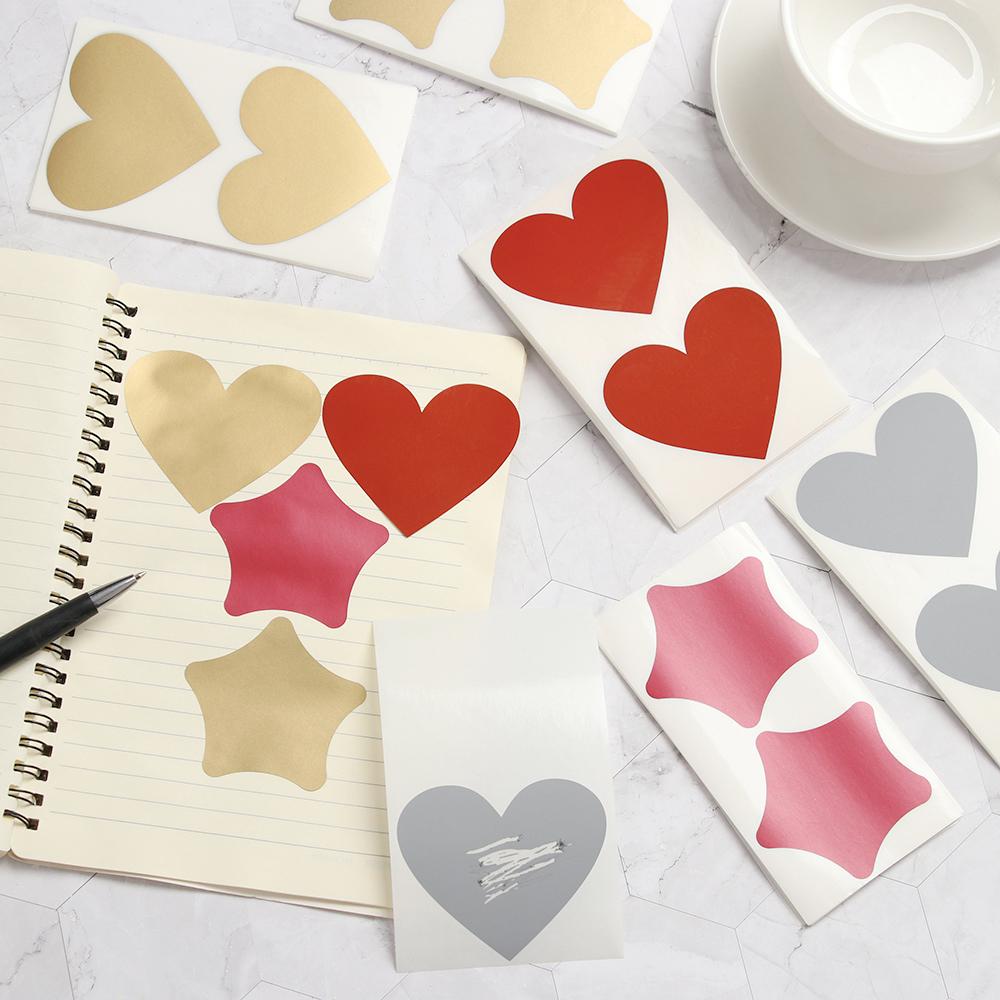 Shape Pentagram Scratch Coating Stickers Self-adhesive Scratch Card Sticker Multifunctional Labels