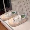2025 Spring and Summer New Versatile Lace Dirt-resistant Cute Super Soft Thick Sole Sweet Low-heeled Girl Shell Head Board Shoes Women