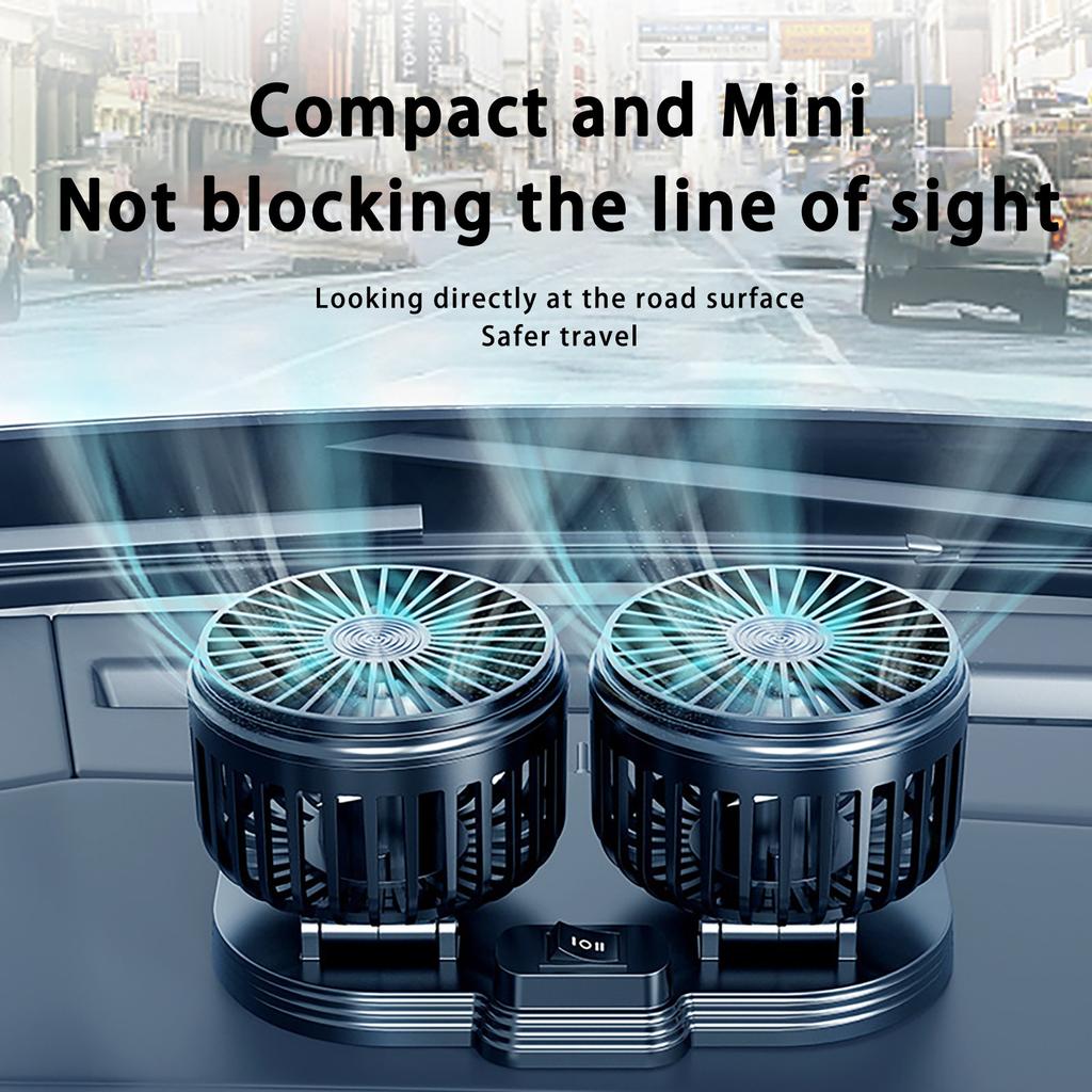 Car Fan Double Car Desktop Use ° Rotation Powerful Car Usb Fan