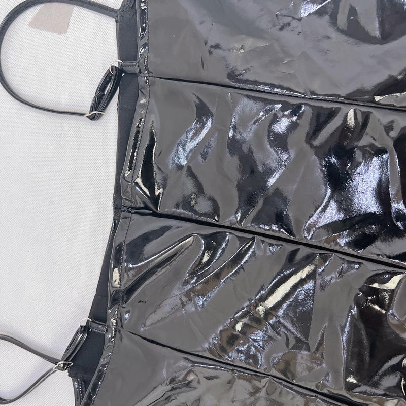 Сексуальное платье на подтяжках из искусственной кожи для европейских и американских женщин - облегающая юбка на бедрах