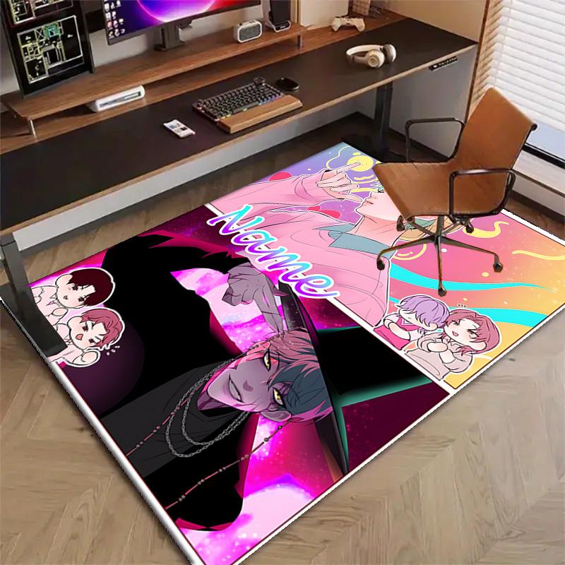 Custom KPop Demon Hunters Mat Personalized Name, Polyester Washable Indoor Entryway Rug, Gift for Christmas, Easter, Thanksgiving Day