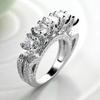 Модное Элегантное Кольцо Принцессы с Фианитом Стерлинговое Серебро Женское Подарок на Помолвку Свадьбу Годовщину Рождество