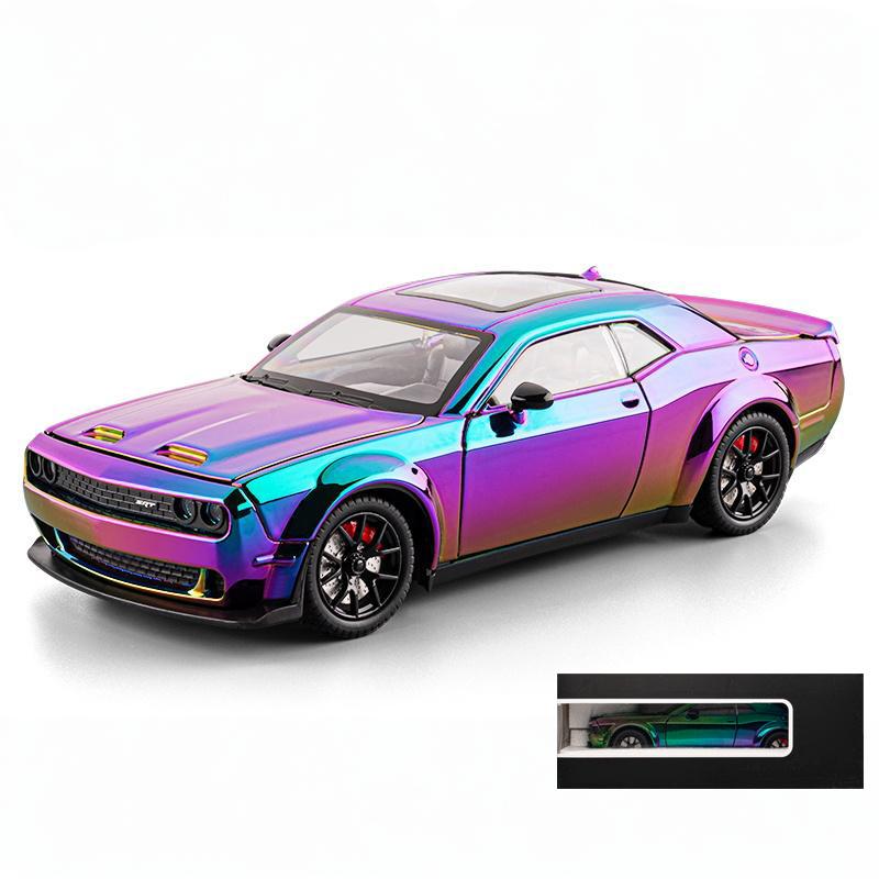 1:24 Dodge Challenger SRT Hellcat Redeye Гальваническое покрытие Спортивный автомобиль Сплав Литье под давлением Модель автомобиля Коллекция Хобби Украшения Дисплей