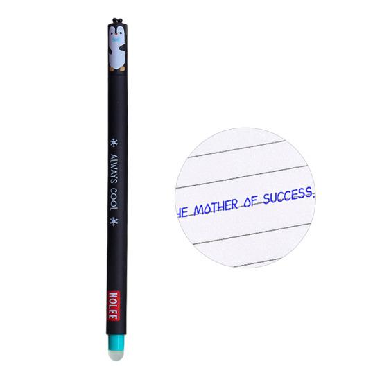 Стирающаяся ручка 0,7 мм с черными чернилами, с мягкой рукояткой, приятной для кожи, с милыми колпачками в виде животных, кнопочный механизм, перезаправляемые ручки, школьные принадлежности