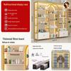 Nail Polish Display Rack: Wall-Mounted, Integrated Light, Luxury Multi-Layer Wrought Iron Shelves