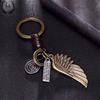 Retro Alloy Animal Wing Pendant Key Ring Key Ring Leather Cowhide Car Key Fastener Jewelry