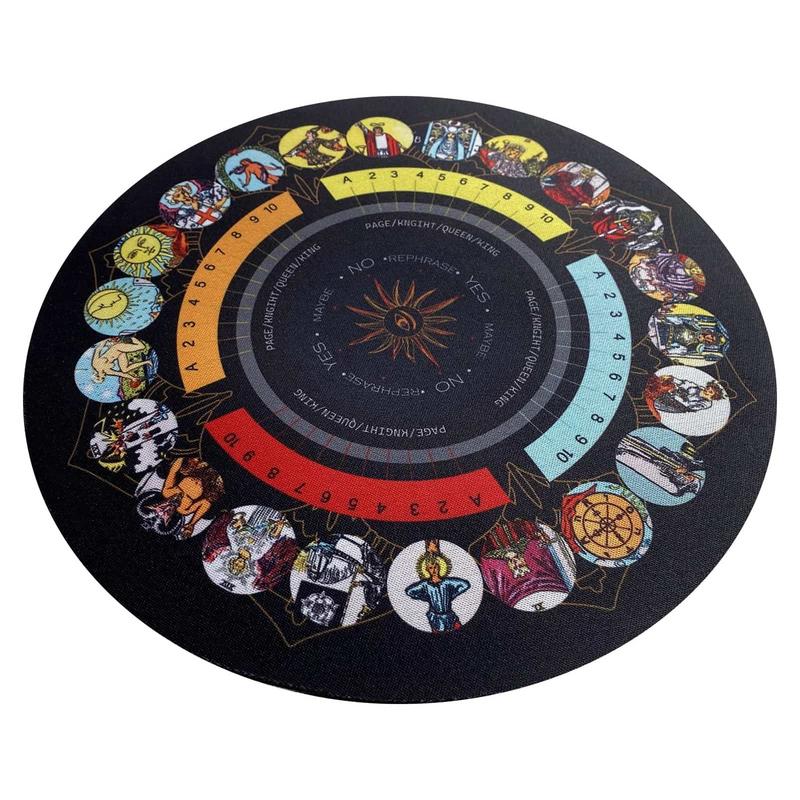 8.7in Divination Board Round Pendulum Mat Rubber Pendulum Divining Mat Altar Tarot Table Cloth For Spiritual Healing Balance