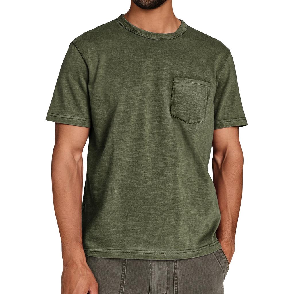 Men's Summer Solid Color Round Neck Loose Short Sleeve Top Men's Casual Fashion Short Sleeve Tops