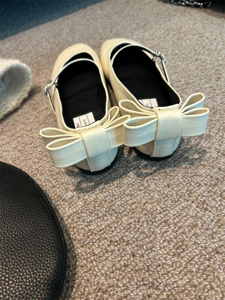 Fashion IPPEUM Flat Shoes Women Ballerina Zapatos Mujer Black PU Leather Mary Jane Round Toe Ballet Flats