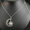 Unisex Vintage Sun Moon Pendant Metal Chain Necklace Jewelry Charms Suspension Trinket