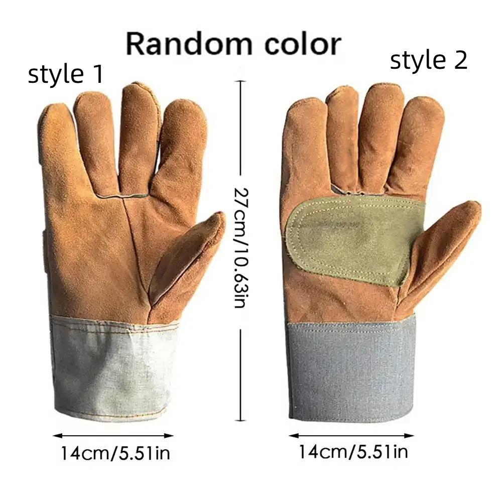 1 Pair Labor Protection Leather Work Gloves Thickened Gardening Gloves Protection Safety Supplies
