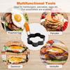 Egg Ring Heart Circle Flower Star Shapes Non-Stick Foldable Handle Egg Mold for Frying Eggs English Muffins Breakfast Sandwich Burger Maker Kitchen