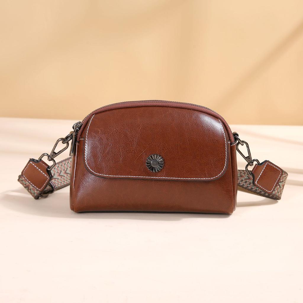 Женская сумка из коровьей кожи, одноплечная, кроссбоди, практичная многосекционная сумка-ракушка с контрастной расцветкой, сумка для мобильного телефона